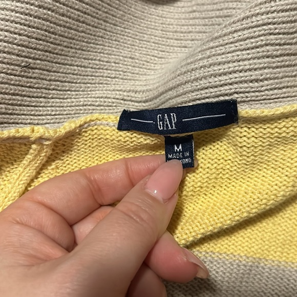 Gap Yellow And Beige Thick Stripe Cardigan - Medium - Picture 4 of 4